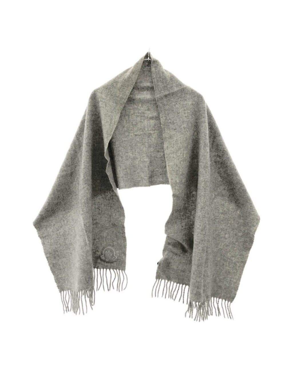 Moncler Logo Patch Scarf Gray